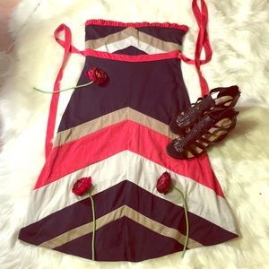 STRAPLESS MULTI COLOR DRESS